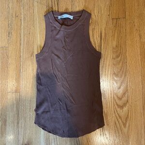 Zara Chocolate Ribbed Knit Sweater